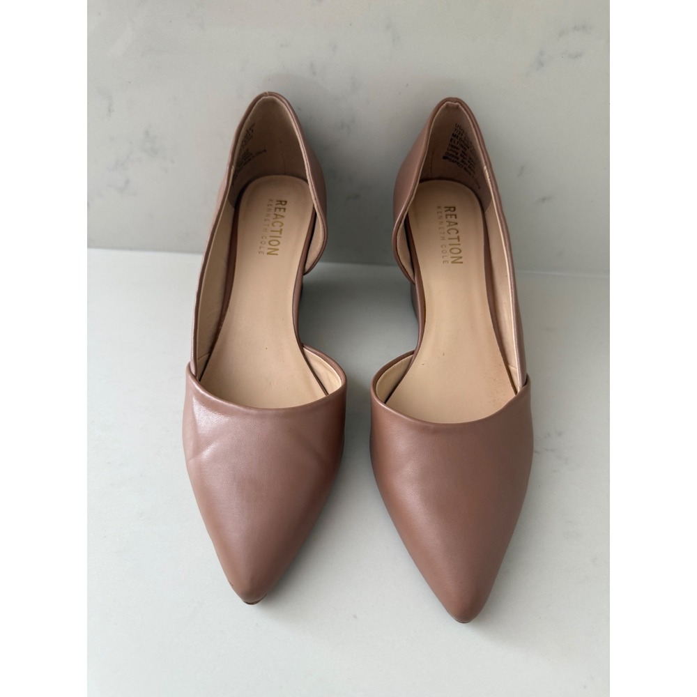 Kenneth Cole Reaction Eltinn Tan Wedge Pumps Pointed Toe d'Orsay Heels Size 7